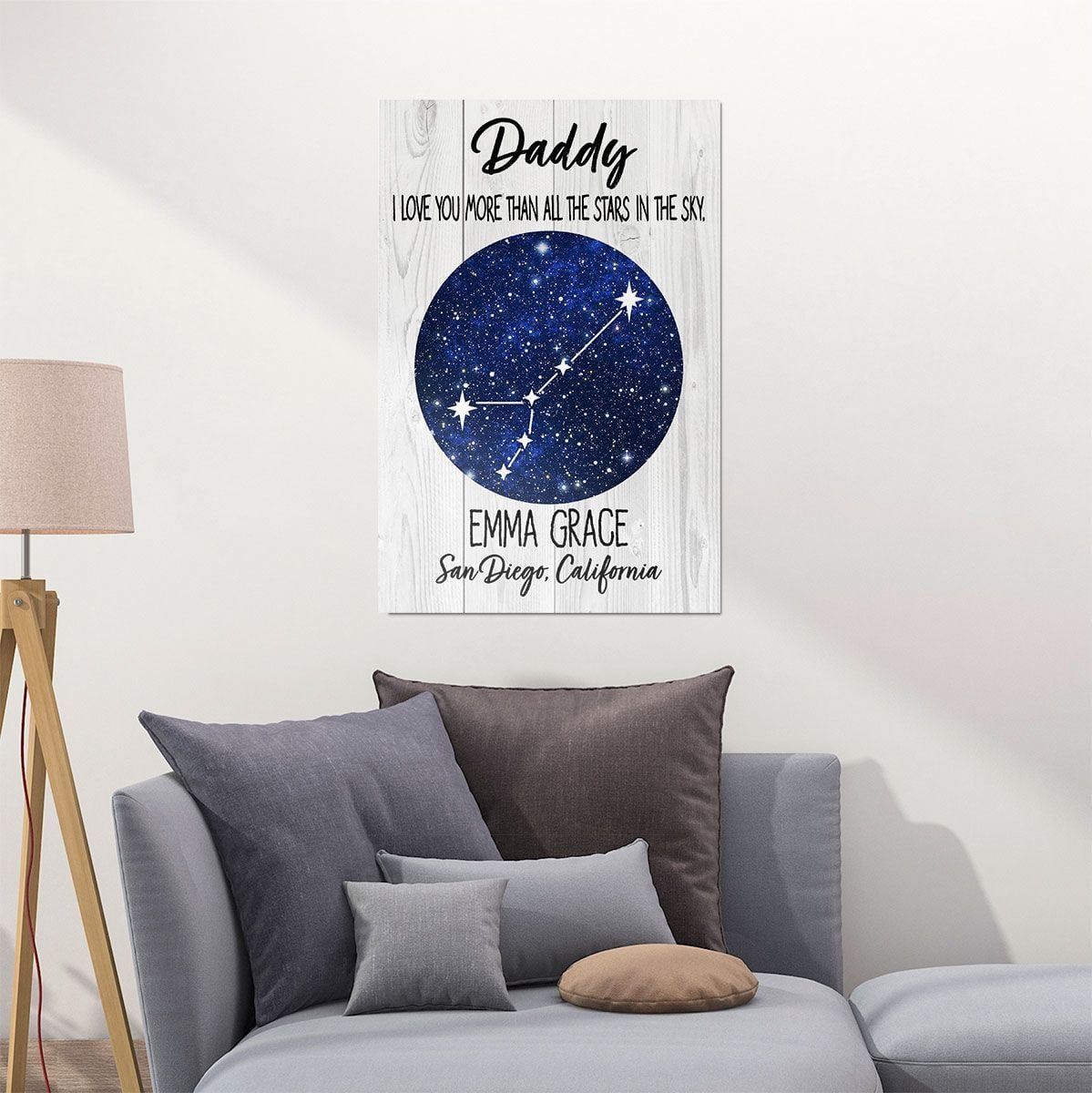 Personalized Wall Art Horoscope Birthday Gifts for Dad I Love You More Than All The Star