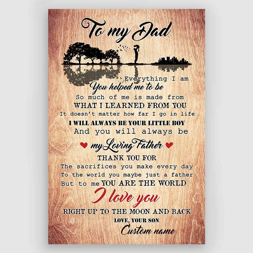 Personalized Gifts For Dad From Son To My Dad Wall Art Meaningful Gifts Idea