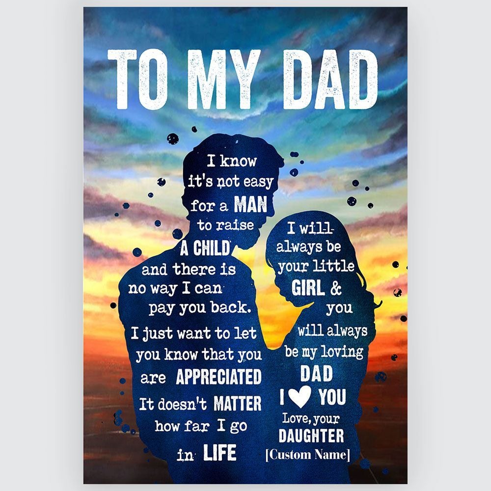 Gifts For Dad From Daughter Meaningful Quotes Wall Art
