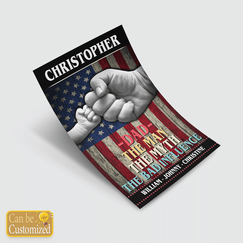 4th of July Gifts for Dad The Man The Myth The Legend Wall Art Personalized