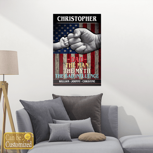 4th of July Gifts for Dad The Man The Myth The Legend Wall Art Personalized