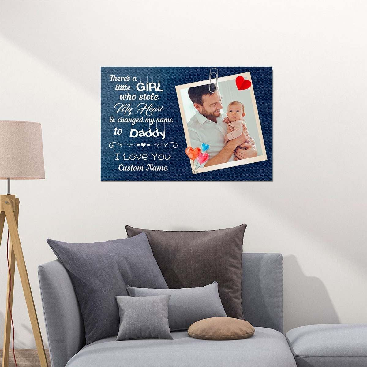Custom Photo Gifts For Dad There's A Little Girl Who Stole My Heart Gifts Idea